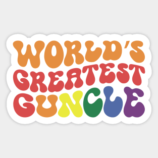 World's Greatest Guncle - groovy retro font Sticker